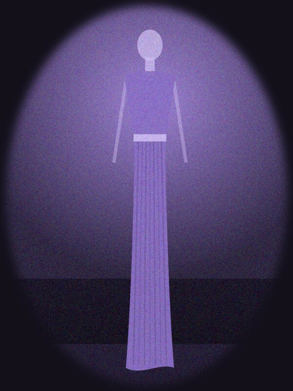 Columna en crepe en champan